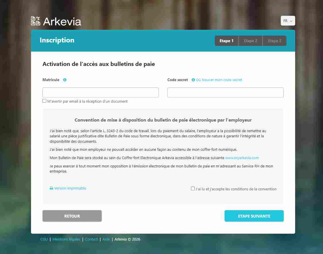 Arkevia coffre-fort connexion